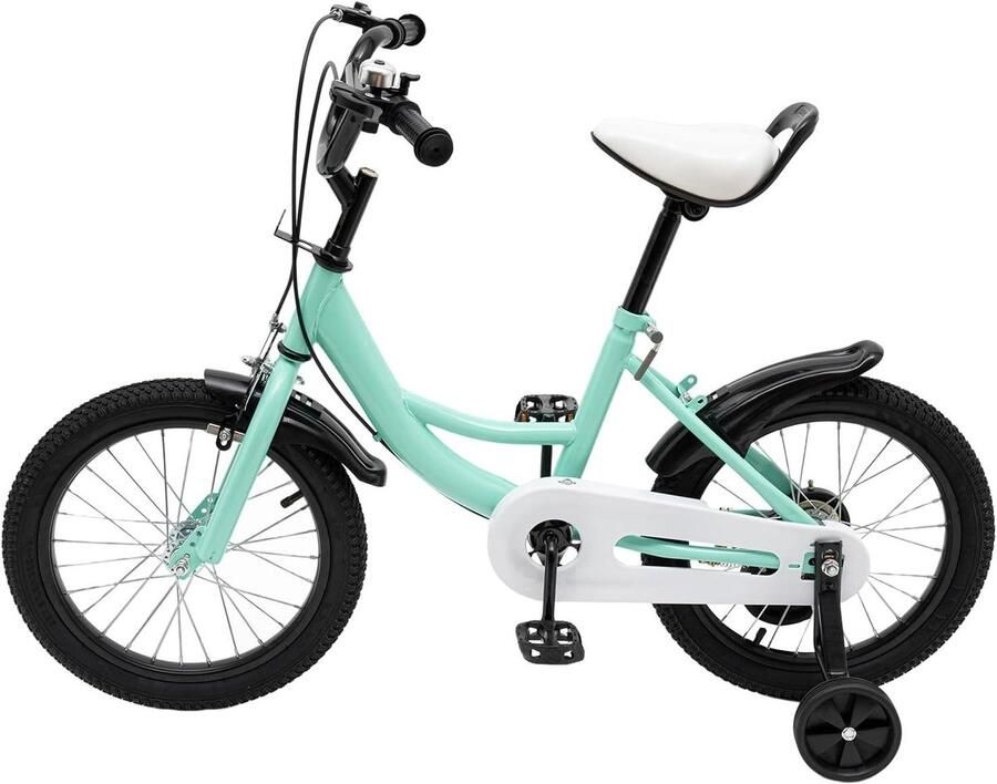 Kinderfiets Loopfiets Leren Fietsen Stevig Koolstofstaal 16 Inch Groen