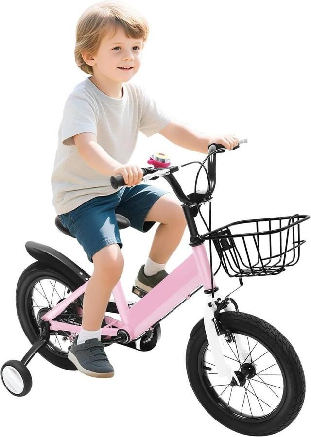 Kinderfiets Loopfiets Leren Fietsen Veilig Laag Frame 14 inch Roze