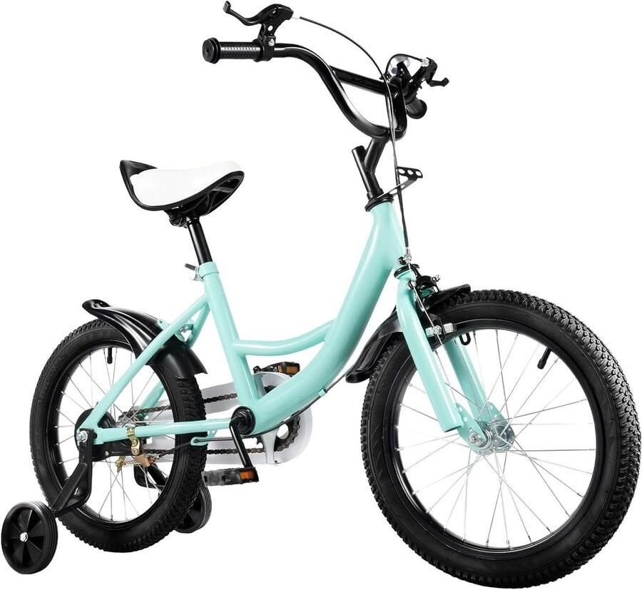 Kinderfiets Loopfiets Leren Fietsen Veilige Steunwielen 16 inch Groen