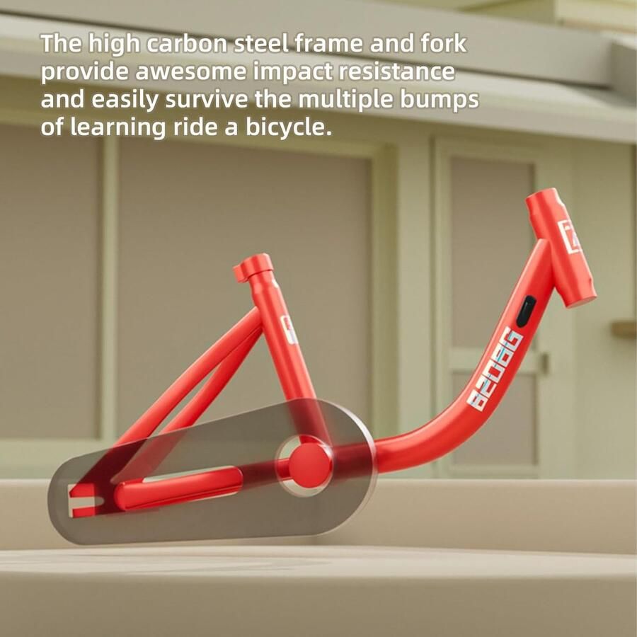 Kinderfiets Loopfiets Leren fietsen Verstelbaar frame 12 16 inch Rood