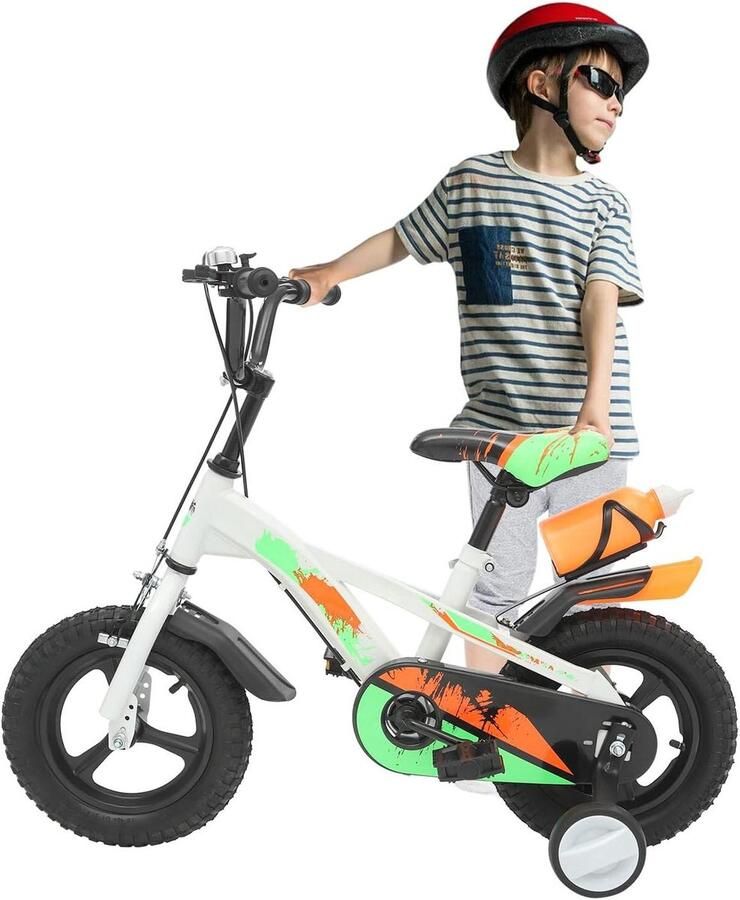 Kinderfiets Loopfiets Leren Fietsen Verstelbaar Ontwerp 12 inch Wit