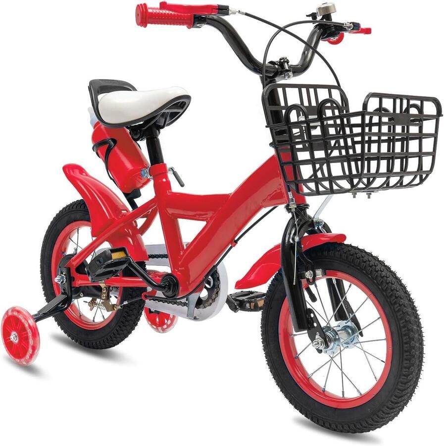 Kinderfiets Loopfiets Leren Fietsen Verstelbaar Zadel 12 Inch Rood