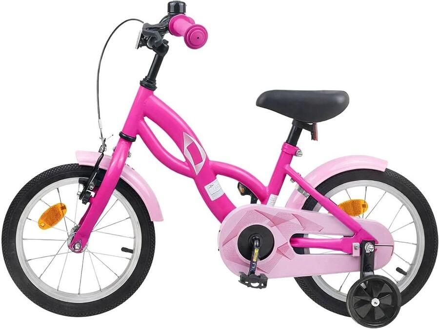 Kinderfiets Loopfiets Leren Fietsen Verstelbaar Zadel 14 inch Donkerroze
