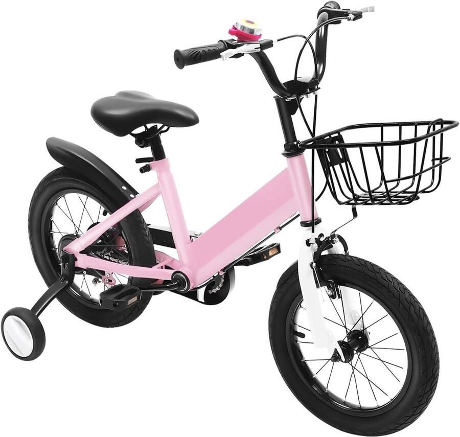 Kinderfiets Loopfiets Leren Fietsen Verstelbaar Zadel 14 Inch Roze
