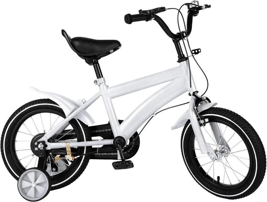Kinderfiets Loopfiets Leren Fietsen Verstelbaar Zadel 14 Inch Wit