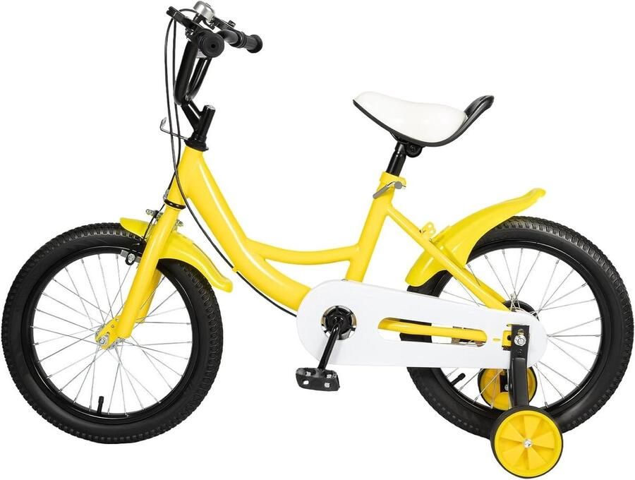 Kinderfiets Loopfiets Leren Fietsen Verstelbaar Zadel 16 Inch Geel Zwart