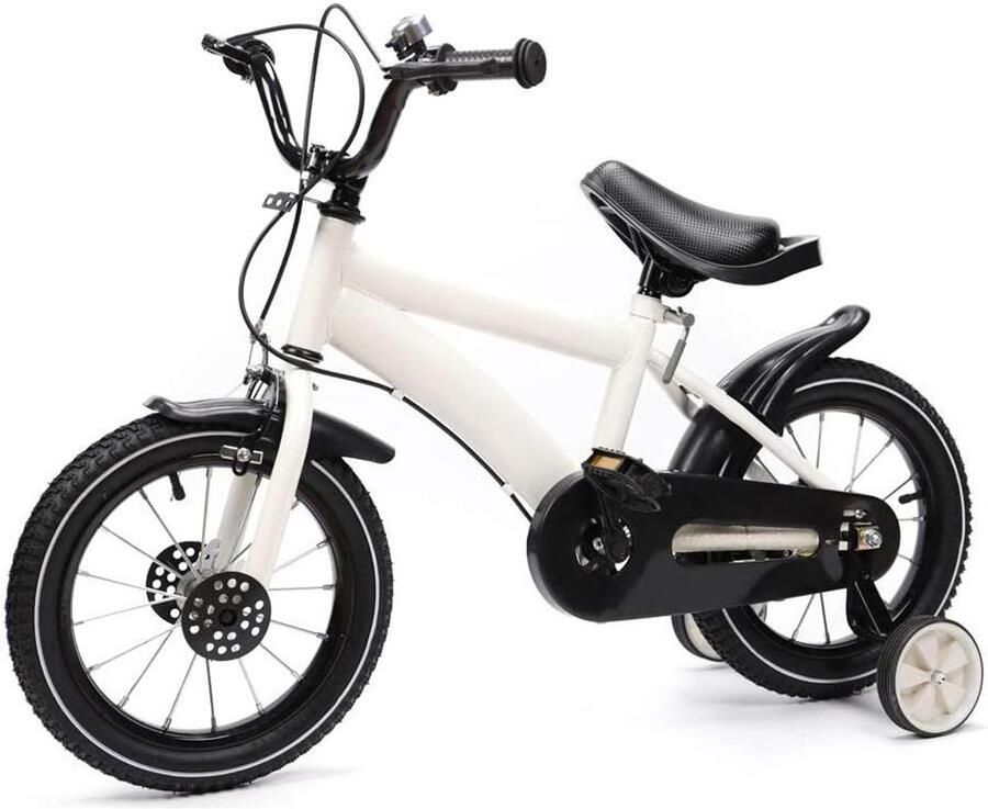 Kinderfiets Loopfiets Leren Fietsen Veiligheidsdriehoek Stabilisatoren 14 inch Wit