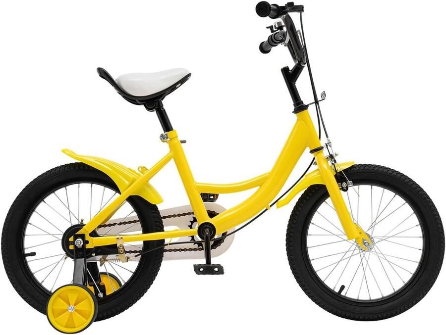 Kinderfiets Loopfiets Buiten Spelen Dubbele Rem 16 Inch Geel