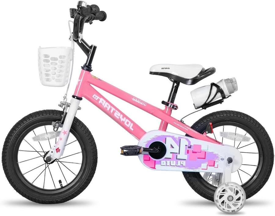 Kinderfiets Loopfiets Meisjes Leren Fietsen Met Stabilisator en Mandje 16 Inch Roze