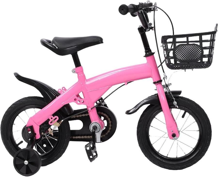 Kinderfiets Loopfiets Meisjes Leren Fietsen Met Zijwieltjes 12 Inch Roze