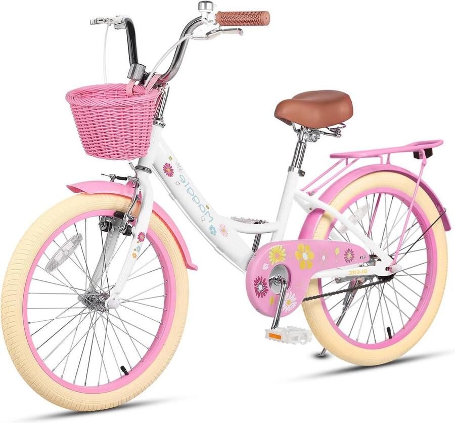 Kinderfiets Loopfiets Meisjes Leren Fietsen Verstelbaar Zadel 20 inch Wit