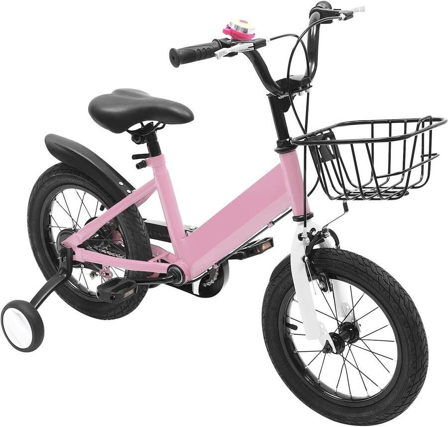 Kinderfiets Loopfiets Meisjes Leren Fietsen Verstelbare Zadelhoogte 14 inch Roze