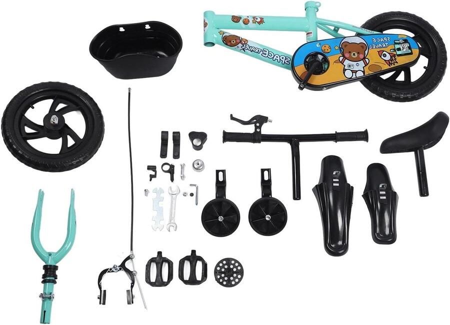 Kinderfiets Loopfiets Met Pedalen Eerste Fiets Stabiel Frame 12 inch Groen