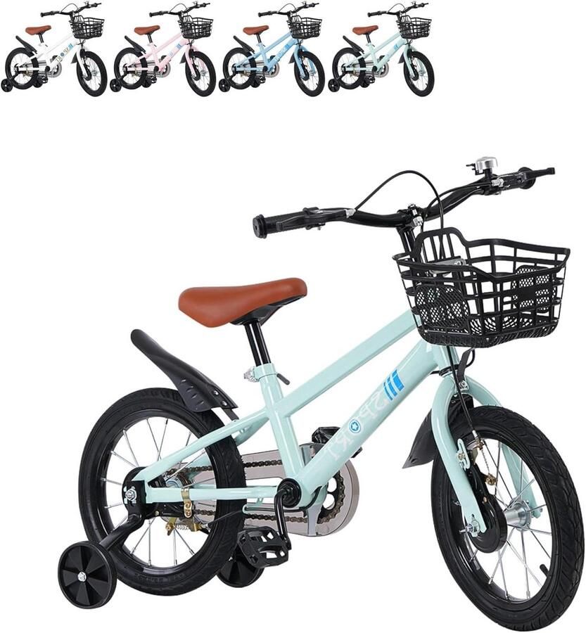 Kinderfiets Loopfiets met pedalen Leren fietsen Veilige rem 16 inch Azure