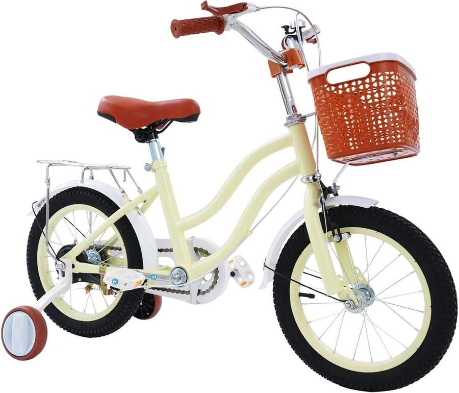 Kinderfiets Loopfiets met steunwielen Eerste fiets avonturen Meegroeifiets 14 inch Beige Roze