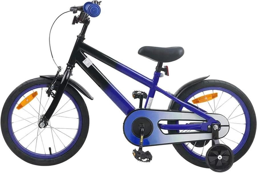 Kinderfiets Loopfiets Mini Fietser Buiten Spelen Sterk Stalen Frame 16 Inch Blauw Zwart