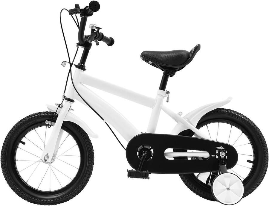 Kinderfiets Loopfiets Oefenfiets Leren Fietsen Twee-in-één Ontwerp 14 Inch Wit