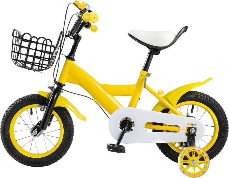 Kinderfiets Loopfiets Peuter Buiten Spelen Dubbele Remmen 12 Inch Geel