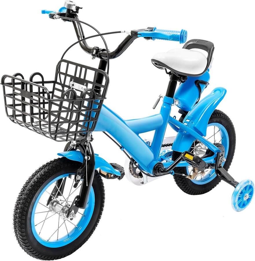 Kinderfiets Loopfiets peuter Buiten spelen Inclusief steunwielen 12 inch Blauw