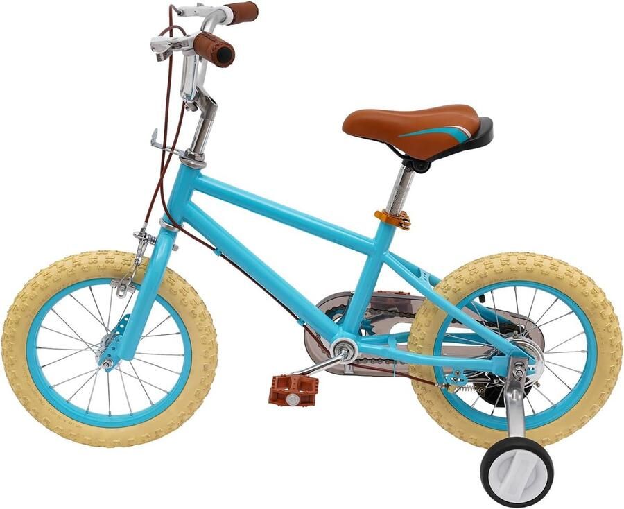 Kinderfiets Loopfiets Peuter Buiten Spelen Met Steunwielen 14 Inch Blauw Groen