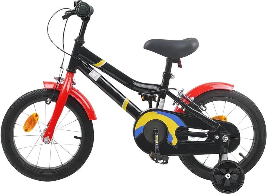 Kinderfiets Loopfiets Peuter Eerste Fietsritjes Stalen Frame 12 inch Zwart Rood