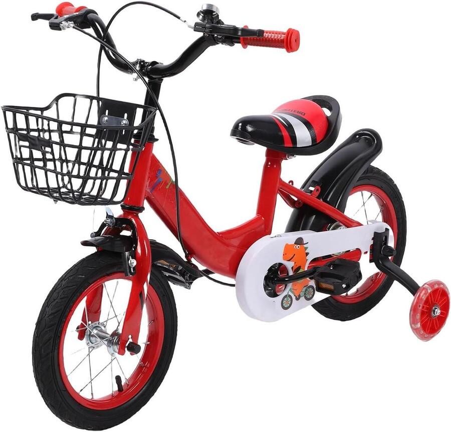 Kinderfiets Loopfiets Peuter Leren Fietsen Lichtgewicht IJzeren Frame 12 Inch Rood
