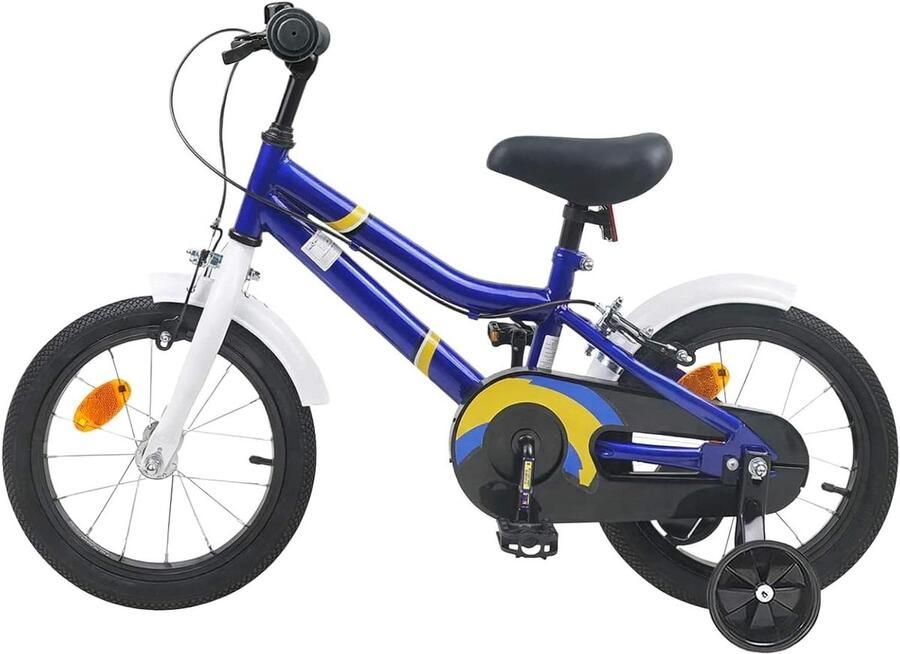 Kinderfiets Loopfiets Peuter Leren Fietsen Stalen Frame 12 inch Blauw Wit