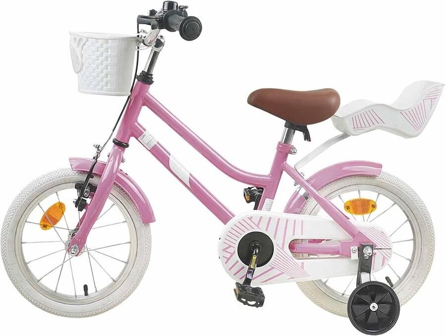 Kinderfiets sfiets sfiets Leren Fietsen Stalen Frame 16 inch Lichtroze