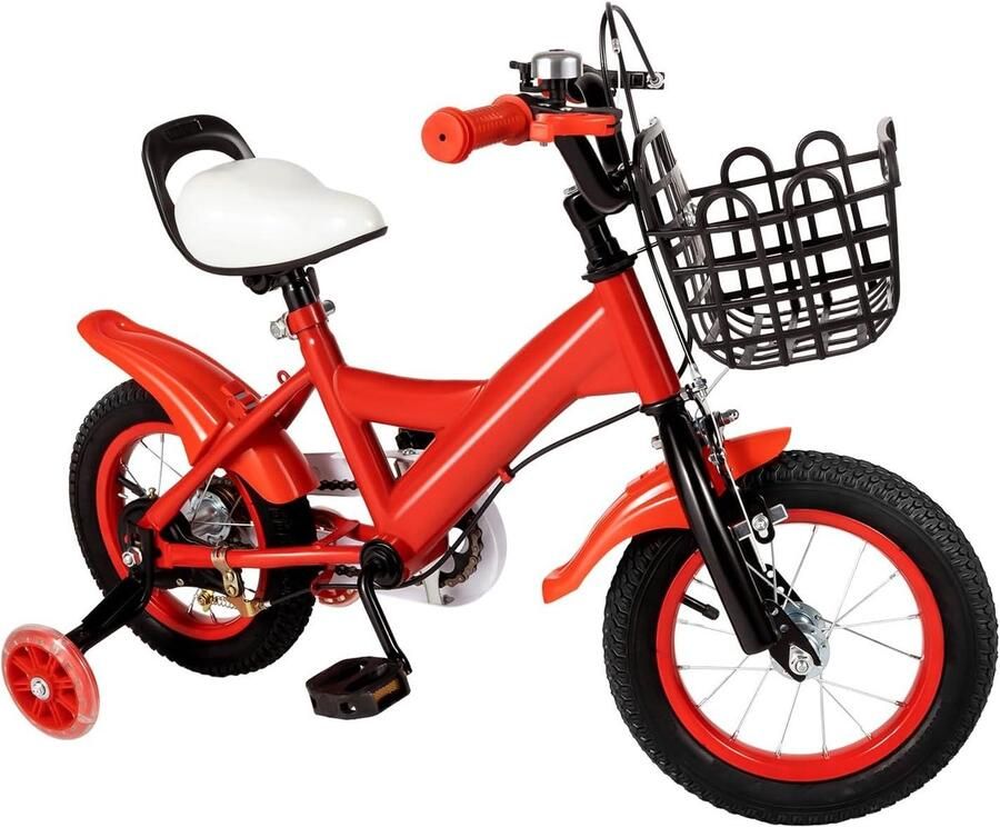 Kinderfiets Loopfiets Peuterfiets Leren Fietsen Dubbele Remfunctie 12 inch Rood