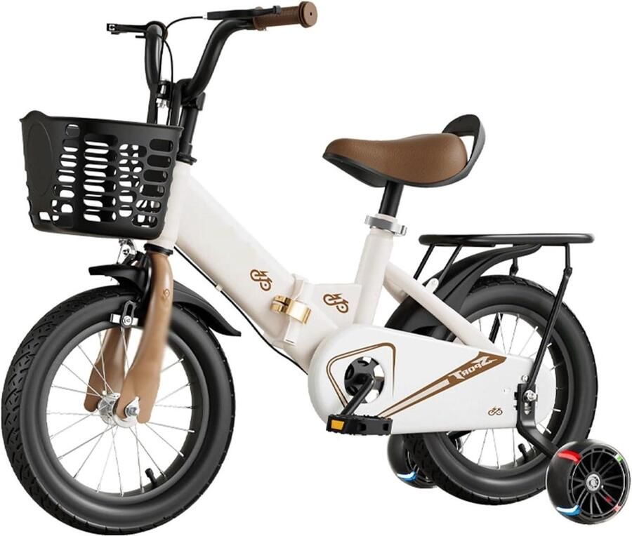 Kinderfiets Loopfiets Peuterfiets Leren Fietsen Dubbele Rem 18 inch Wit