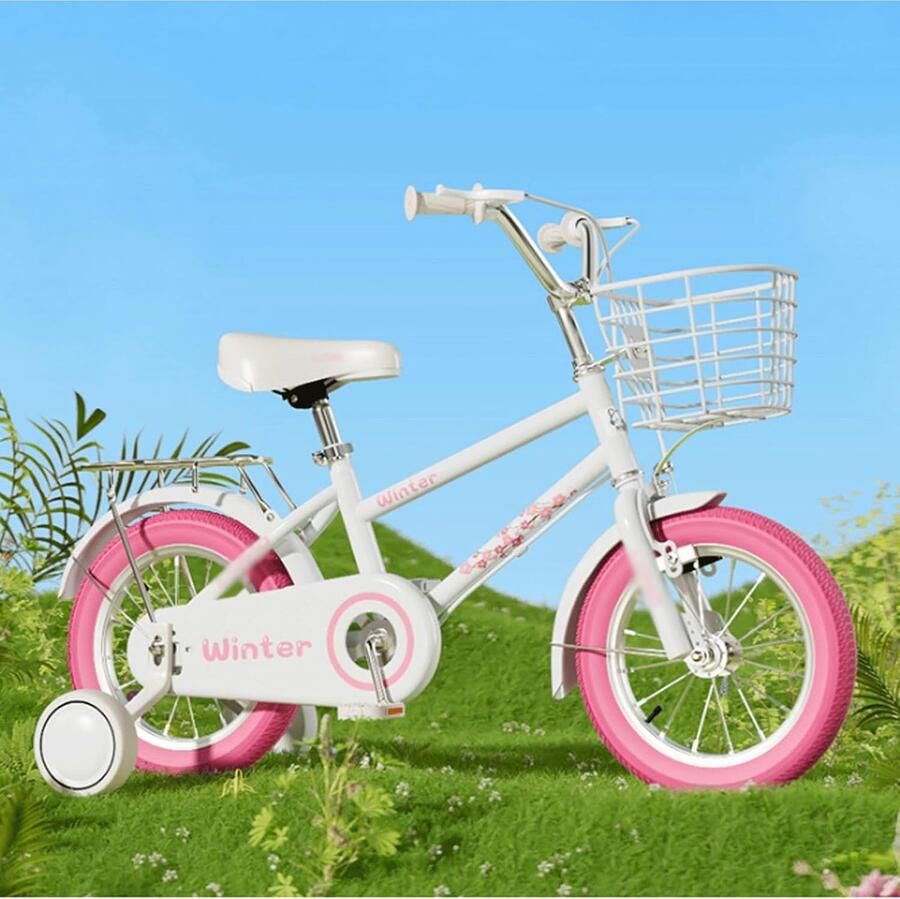 Kinderfiets Loopfiets Peuterfiets Leren Fietsen Met Zijwieltjes 12-18 inch Rood Oranje Roze Groen