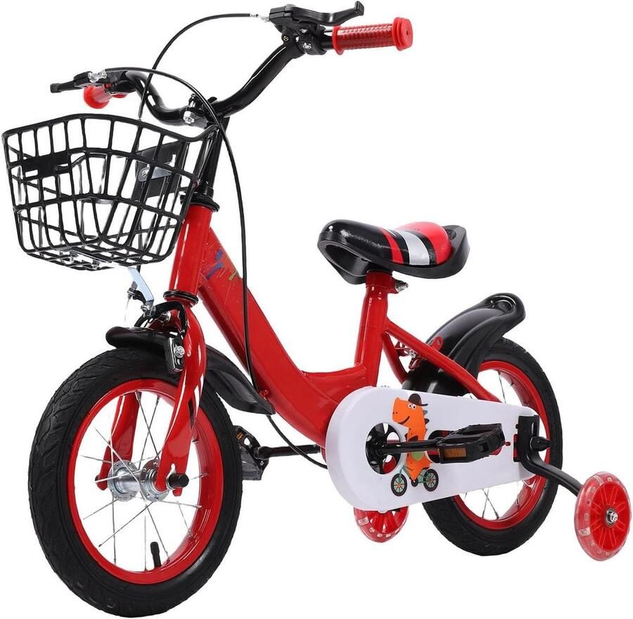 Kinderfiets Loopfiets Peuterfiets Leren Fietsen Verstelbaar Zadel Stuur 12 inch Rood