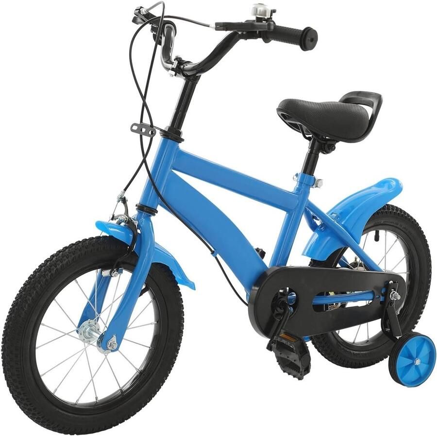 Kinderfiets Loopfiets Trainingsfiets Leren Fietsen In Hoogte Verstelbaar 14 inch Blauw