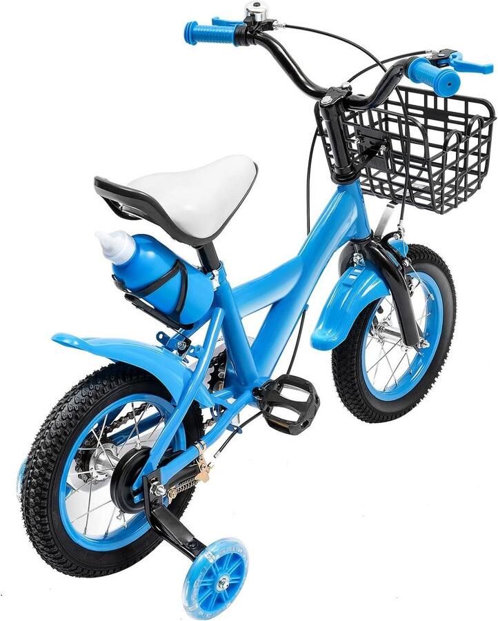 Kinderfiets Loopfiets Trainingsfiets Leren Fietsen Veiligheidsdriehoekige Structuur 12 inch Blauw