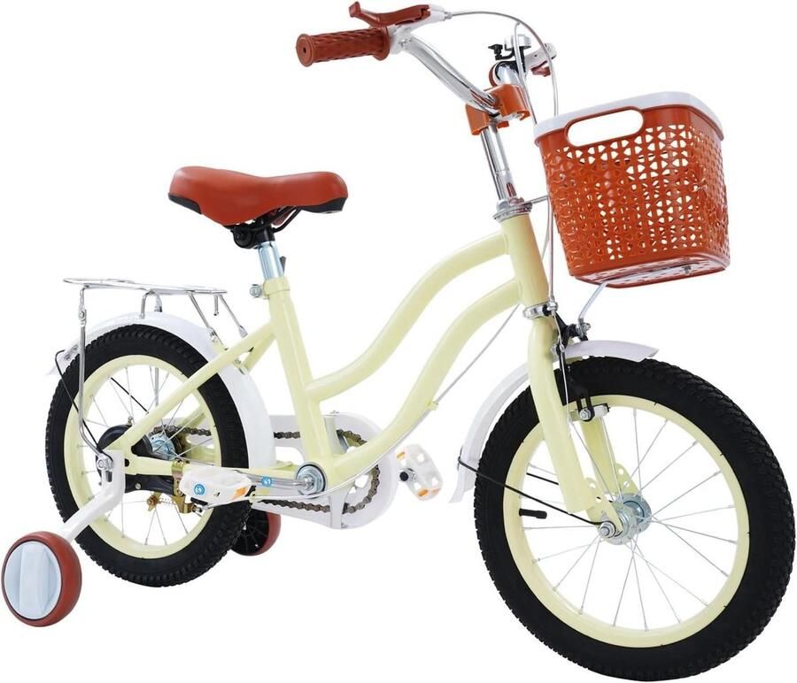 Kinderfiets Loopfiets Veilig leren fietsen In hoogte verstelbaar 14 inch Beige