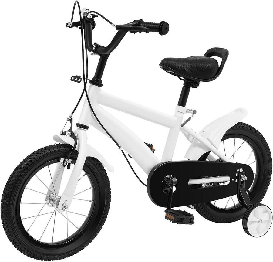 Kinderfiets Loopfiets Veilig leren fietsen Verstelbaar zadel 14 inch Wit