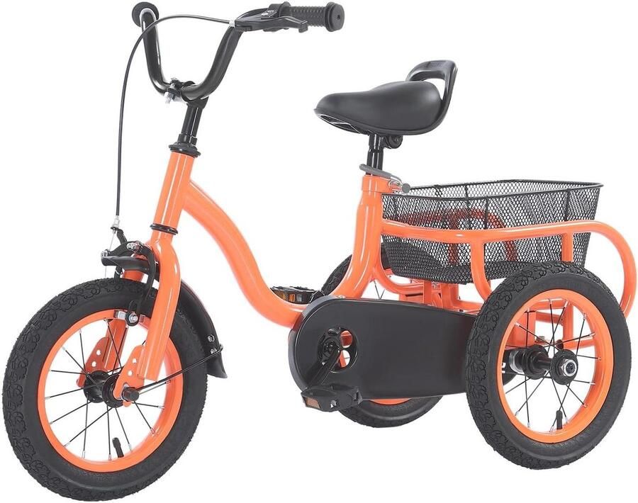 Kinderfiets Loopfiets Veilig Leren Steunwielen Inclusief 12 inch Oranje