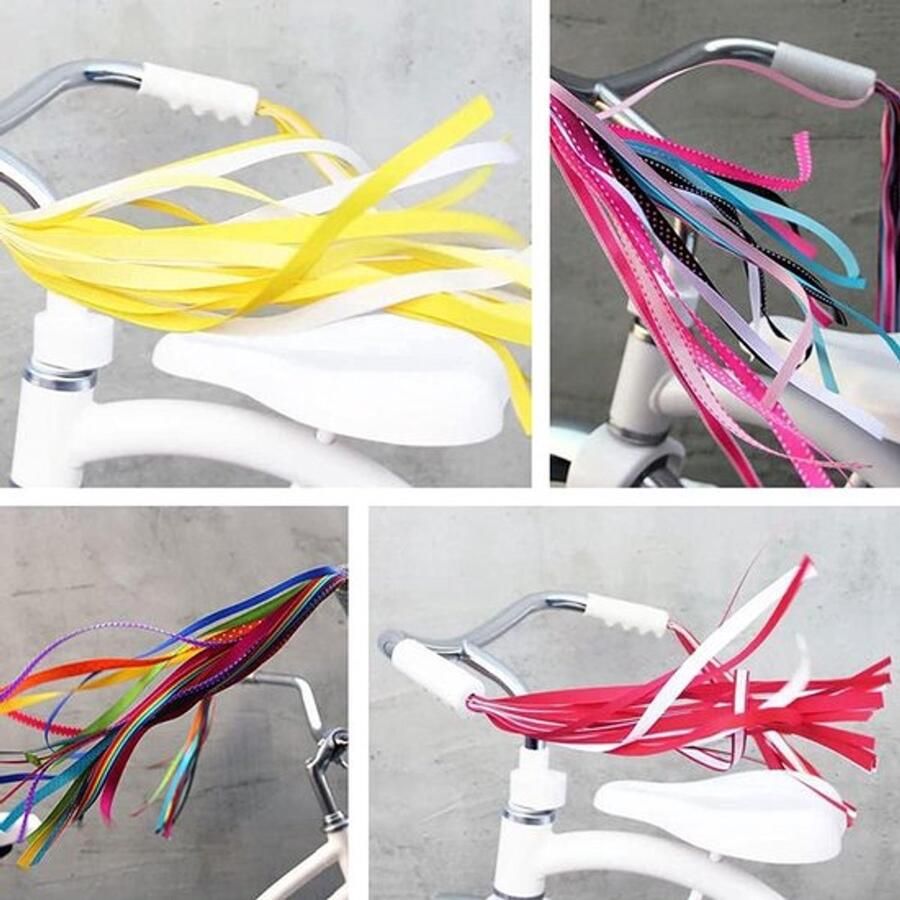 Kinderfiets Luchtslangen Fiets Stuur Handgrepen Roze Accessoires Geschikt voor Kinderfietsen Meisjes Linten Stuurfranjes Kinderfiets Decoratie Veiligheid Roze Kleur