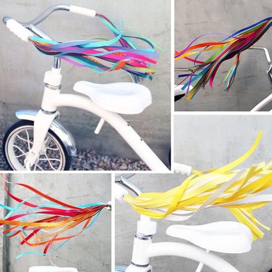 Kinderfiets Luchtslangen Fiets Stuur Stuurfranjes Kleurrijk Loopfiets Geschikt voor kinderfiets Babycarrier Kinderfietsdecoratie Rood E