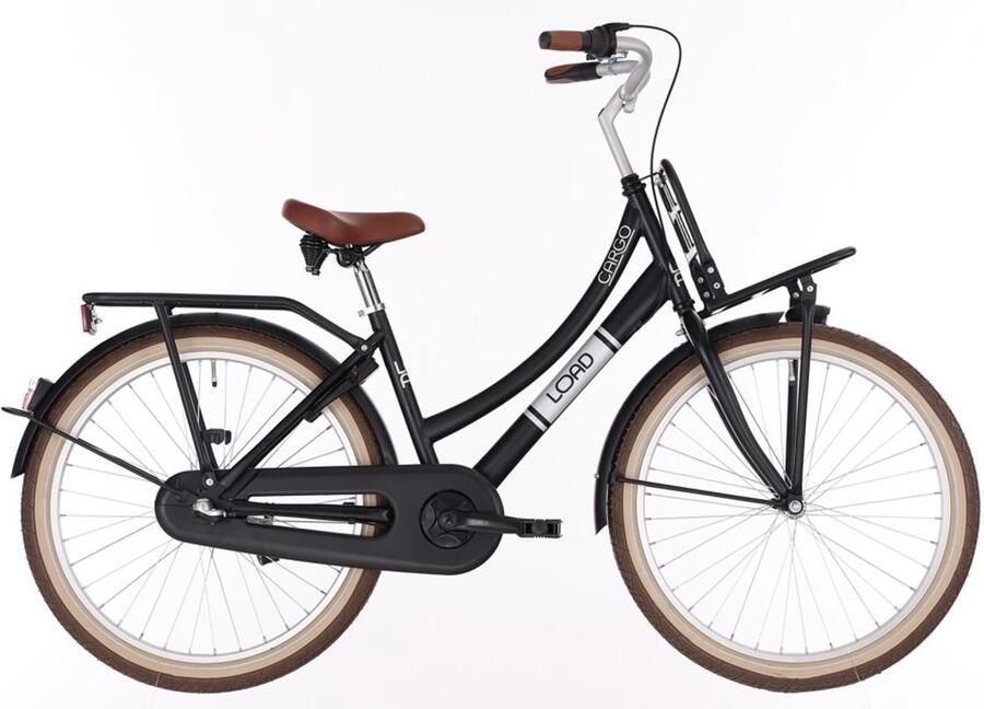 Kinderfiets Meisje 26 inch BFN Cargo Load – Zwart – 3 Versnellingen – Terugtraprem – Met Verlichting en Slot