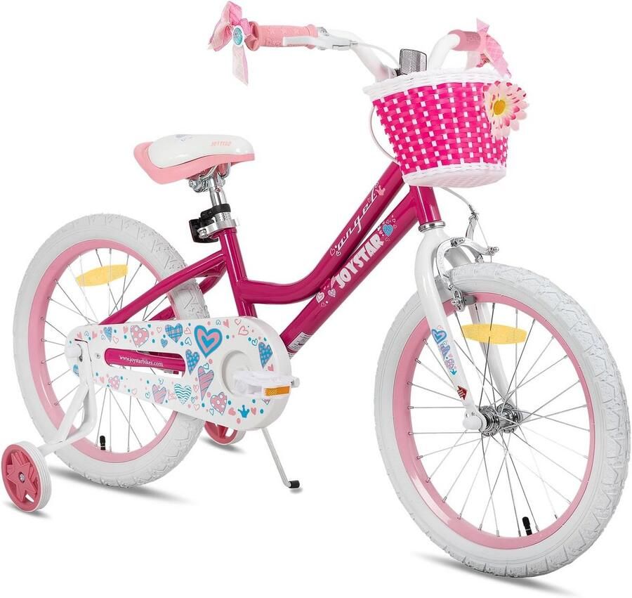 Kinderfiets Meisjes 14 16 of 18 Inch Meisjesfiets Met Zijwieltjes en Mand