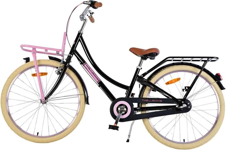 Kinderfiets Meisjes 24 inch Veilig Fietsen 3 Versnellingen 134 cm Zwart