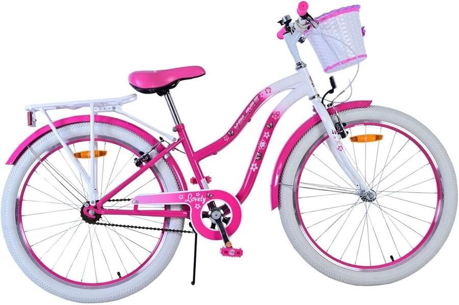 Kinderfiets Meisjes Fiets 24 Inch Naar School Dubbele Remmen 24 Inch Wielmaat Roze