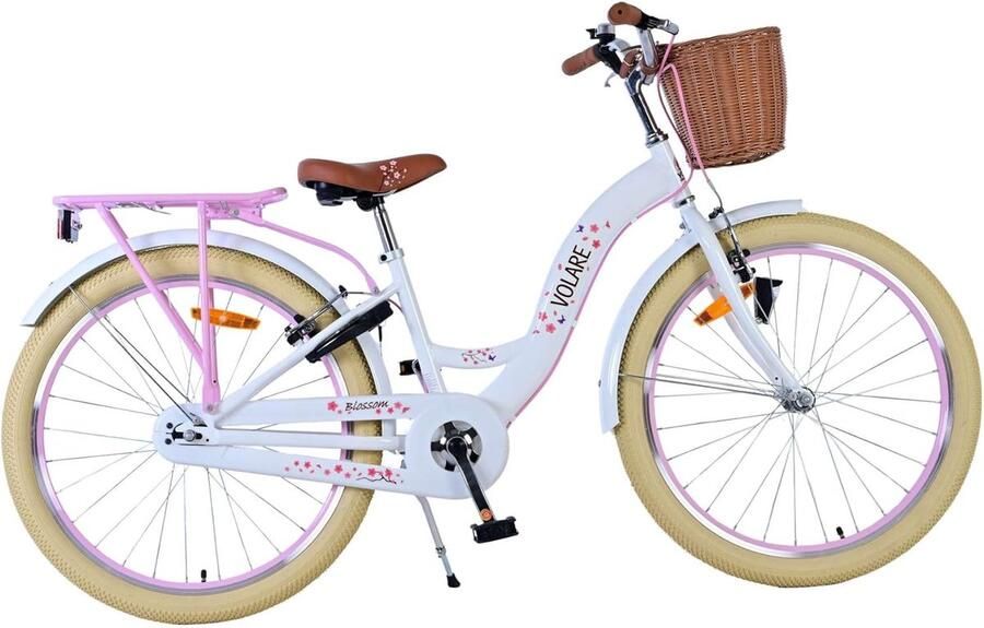 Kinderfiets Meisjes Fiets voor Kinderen Dagelijks Gebruik Twee Handremmen 24 Inch Wit