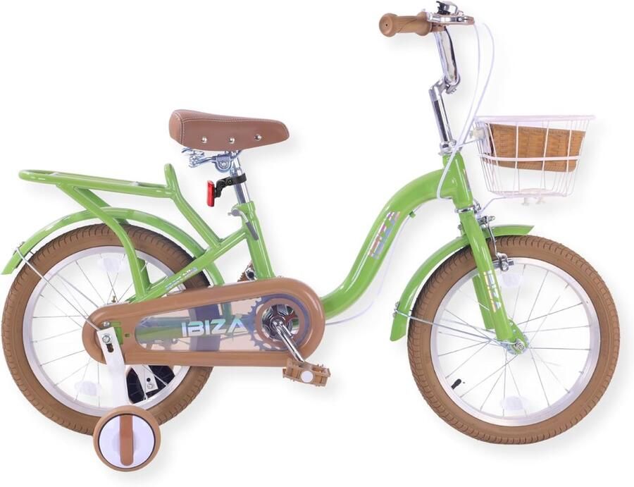 Kinderfiets Meisjes Fiets voor Kinderen Leren Fietsen Stevig Stalen Frame 16 Inch Wielmaat Groen