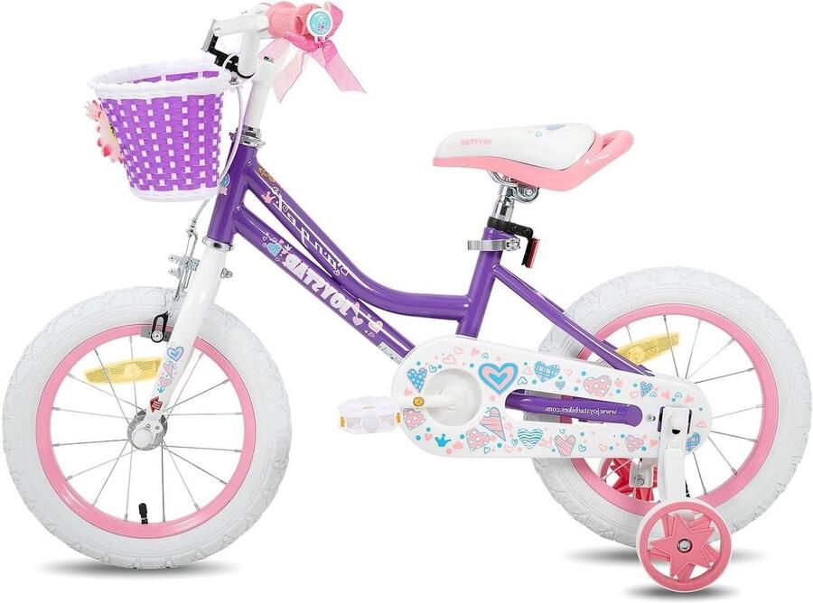 Kinderfiets sfiets Fiets Leren Fietsen Met d Stabilisator 14 inch Paars
