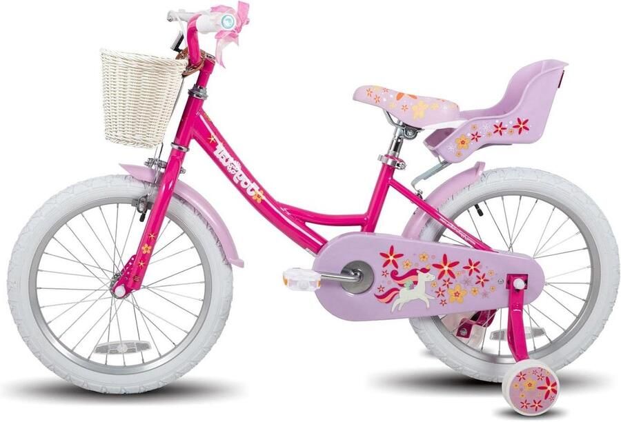 Kinderfiets sfiets Kinderen Veilig Leren Fietsen Inclusief Poppenstoel 18 inch Paars