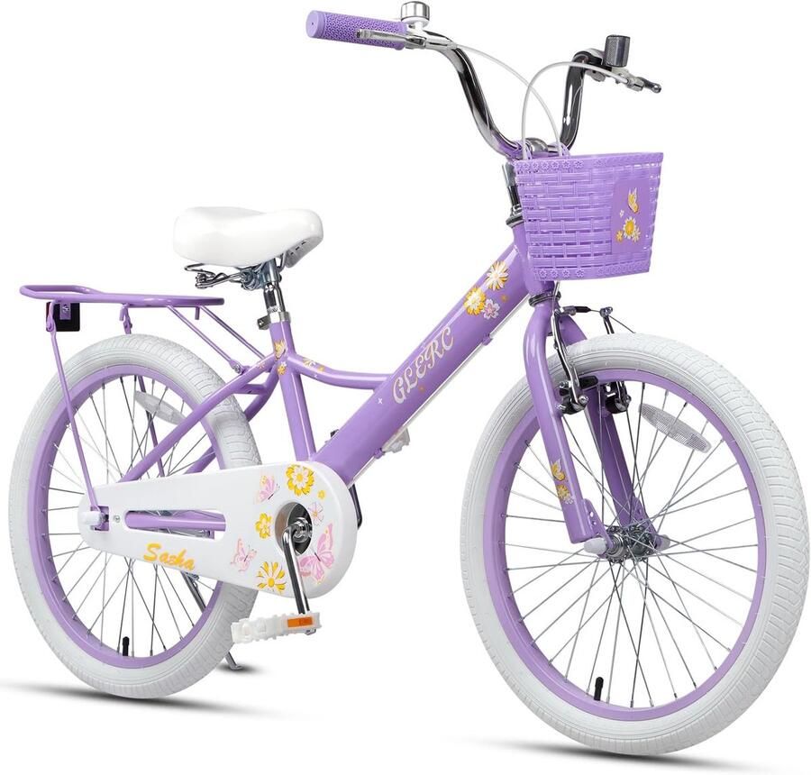 Kinderfiets Meisjes Kleine Fiets Eerste Fiets Inclusief Accessoires 20 Inch Paars