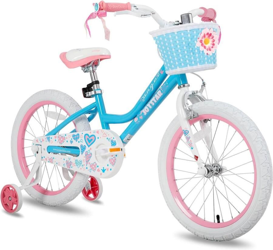 Kinderfiets Meisjes Loopfiets Leren Fietsen Met Zijwielen 18 Inch Blauw