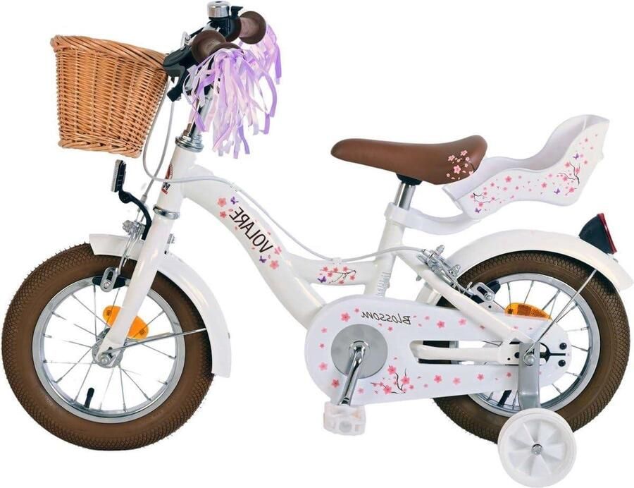 Kinderfiets Meisjes Loopfiets Leren Fietsen Veilig en Comfortabel 12 inch Wit